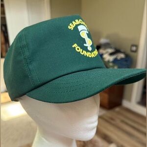 Vintage Seaboard Foundations Trucker Hat Green Snapback USA